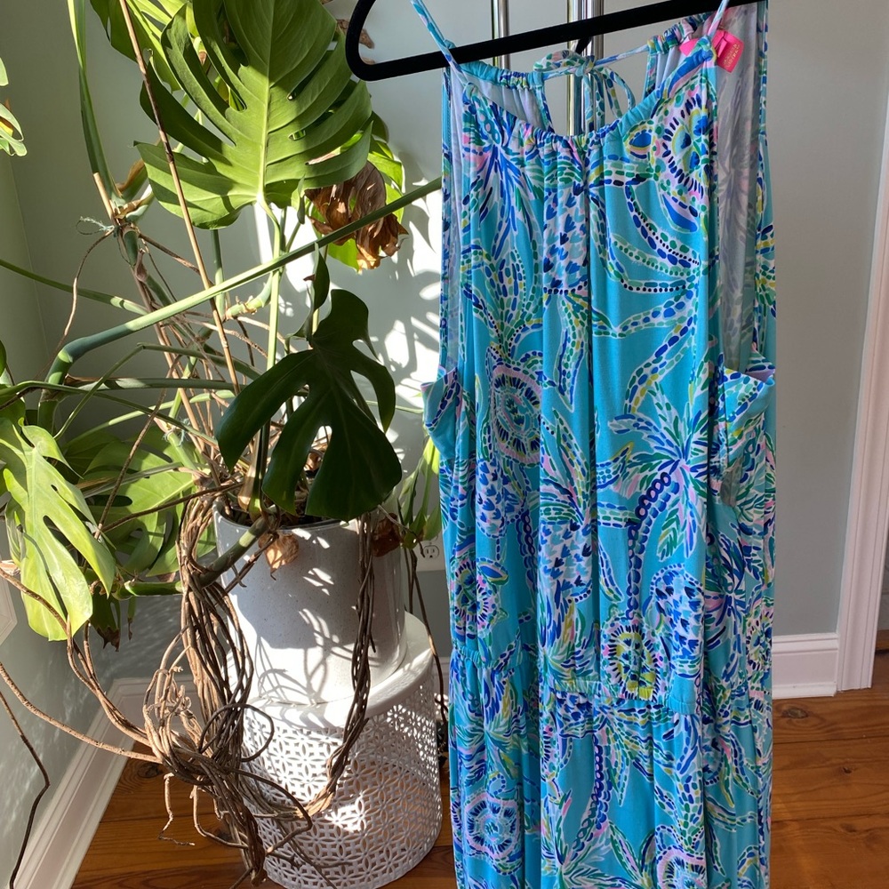 Lilly Pulitzer Pink and Blue Patterned Fabric